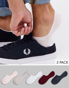 Набор из 5 пар однотонных невидимых носков ASOS DESIGN - Скидка-Мульти