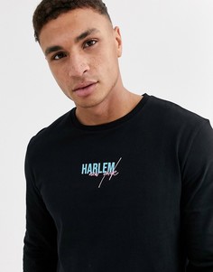 Лонгслив с принтом на груди ASOS DESIGN-Черный
