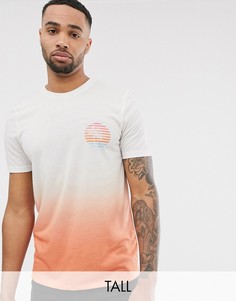 Белая футболка с принтом с эффектом омбре Jacamo-Белый