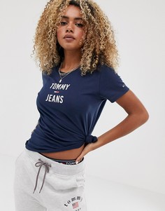 Футболка с квадратным логотипом Tommy Jeans-Темно-синий