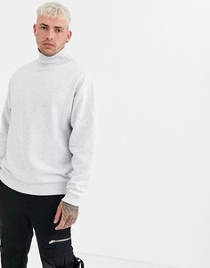 Белый oversize-свитшот с воротником-воронкой ASOS DESIGN
