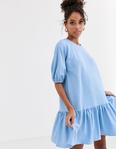Свободное фактурное платье ASOS DESIGN-Синий