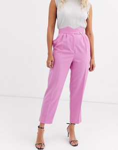 Суженные брюки в стиле 80-х годов с завышенной талией ASOS DESIGN-Розовый