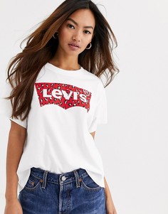 Футболка с логотипом леопардовой расцветки Levis-Белый Levis®