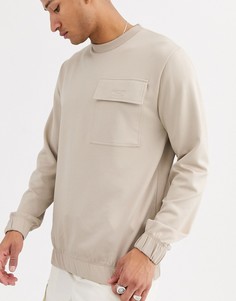 Свитшот с карманом ASOS DESIGN-Бежевый