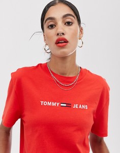 Футболка с логотипом Tommy Jeans-Красный