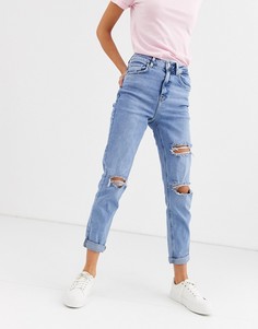 Синие рваные джинсы в винтажном стиле New Look-Синий