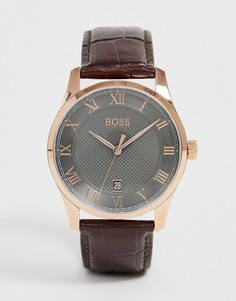 Часы с кожаным ремешком BOSS 1513740 Master-Коричневый