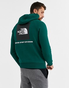 Темно-зеленый худи с рукавами реглан The North Face Red Box