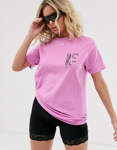 Сиреневая футболка с графичным принтом Missguided-Фиолетовый