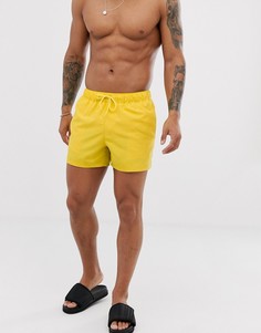 Лимонно-желтые короткие шорты для плавания ASOS DESIGN-Желтый