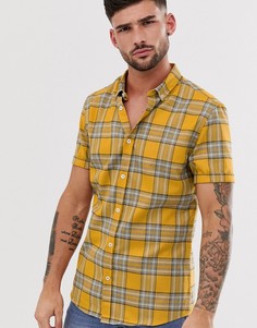 Рубашка в клетку с короткими рукавами River Island-Желтый