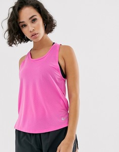 Розовый топ Nike Running miler-Черный