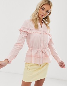 Розовая блузка на пуговицах Miss Selfridge-Розовый