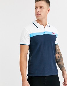 Футболка-поло в стиле колор блок с отделкой кантом с логотипом Levis-Синий Levis®