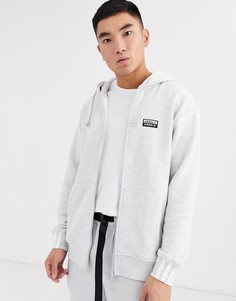 Серое худи на молнии с полосками на манжетах adidas Originals RYV-Серый