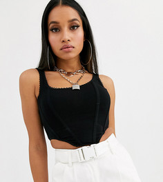 Черный топ-корсет ASOS DESIGN Petite