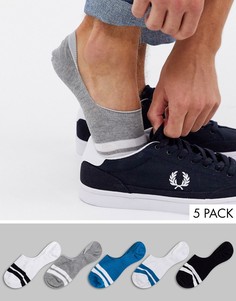 Набор из 5 пар невидимых носков синего, серого и белого цвета ASOS DESIGN - Скидка-Мульти