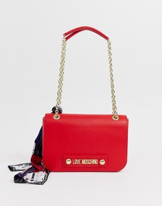 Сумка на плечо с шарфом и логотипом Love Moschino-Красный