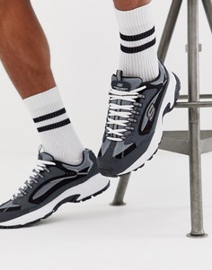 Серо-синие кроссовки на массивной подошве Skechers Stamina Cutback-Серый