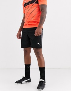 Черно-серые шорты с полосками по бокам Puma Football-Черный