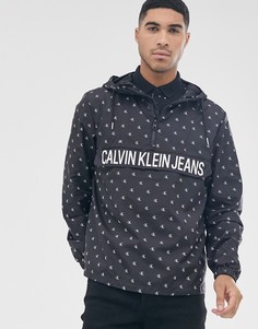 Нейлоновая куртка на кнопках с монограммой Calvin Klein Jeans-Черный
