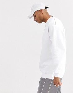 Длинный oversize-свитшот с молниями ASOS DESIGN-Белый