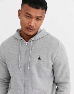 Серое худи на молнии ASOS DESIGN-Серый