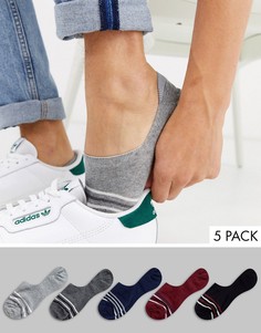 Набор из 5 пар невидимых носков с полосами ASOS DESIGN-Мульти