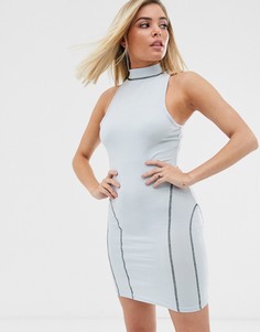 Синее платье мини с высоким воротом Missguided Sonia x Fyza-Синий