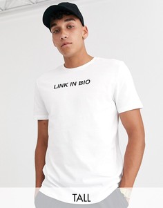 Футболка с принтом ASOS DESIGN Tall-Белый