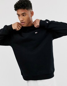 Черный свитшот классического кроя с маленьким логотипом Tommy Jeans