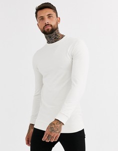 Белый обтягивающий длинный свитшот ASOS DESIGN