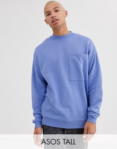 Oversize-свитшот с большим нагрудным карманом ASOS DESIGN Tall-Фиолетовый