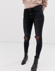 Укороченные джинсы с необработанными краями AllSaints - grace-Черный