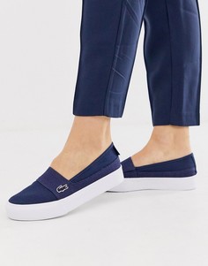 Темно-синие парусиновые кроссовки Lacoste-Темно-синий