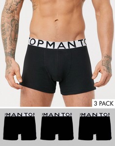 Набор черных боксеров-брифов Topman - 3 пары-Черный