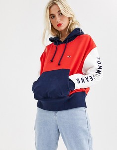 Худи колор блок из органического хлопка Tommy Jeans-Мульти