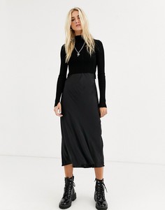 Платье-комбинация миди AllSaints karla-Черный