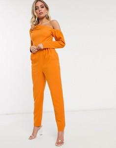 Комбинезон на одно плечо с длинными рукавами ASOS DESIGN-Мульти