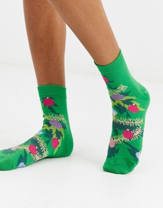 Новогодние носки с блестками и рисунком елки ASOS DESIGN-Зеленый