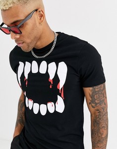 Футболка для Хэллоуина с принтом ASOS DESIGN-Черный