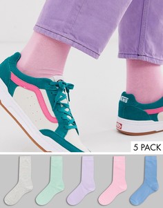 Набор из 5 пар носков до щиколотки пастельных оттенков ASOS DESIGN-Мульти
