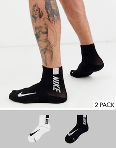 Комплект из 2 пар носков с логотипом Nike Running-Белый