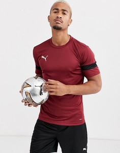 Бордовая футболка с короткими рукавами и черными вставками Puma Football эксклюзивно для ASOS-Красный