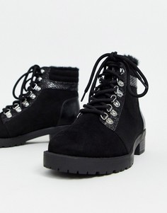 Черные походные ботинки Miss Selfridge-Черный