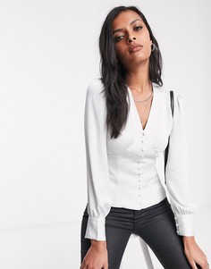 Атласная блузка на пуговицах AllSaints amalie-Белый