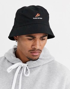 Черная хлопковая панама с вышивкой \booked and busy\" ASOS DESIGN-Черный
