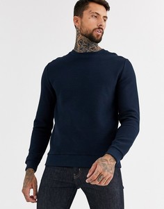 Темно-синий свитшот в рубчик ASOS DESIGN