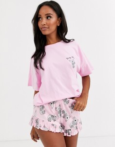 Пижама с принтом коалы ASOS DESIGN-Розовый
